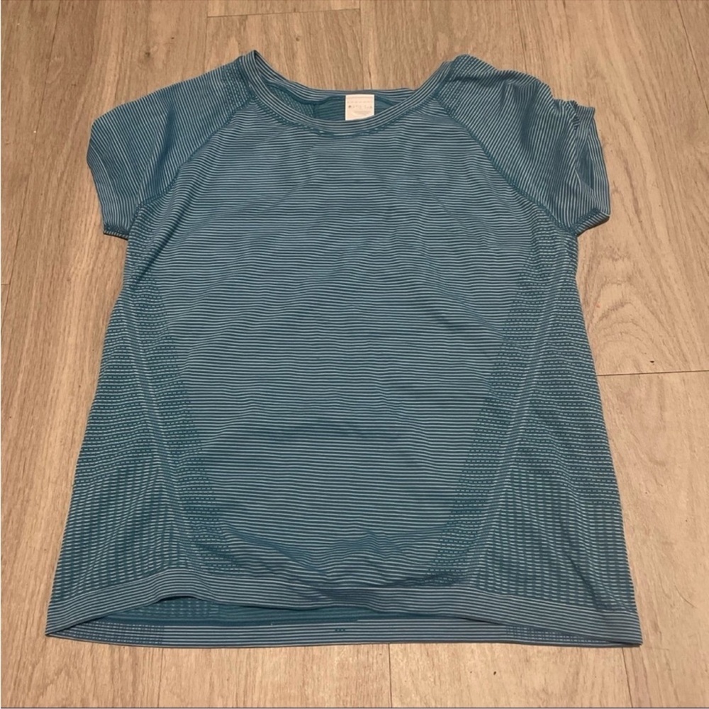 Athleta Teal Striped Tee